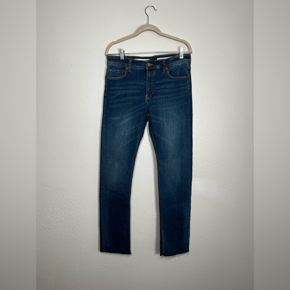 Anthropologie Pilcro slim straight dark blue skinny jeans size 30